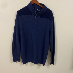 Vineyard Vines Men's Deep Blue Zip-Up Sweater